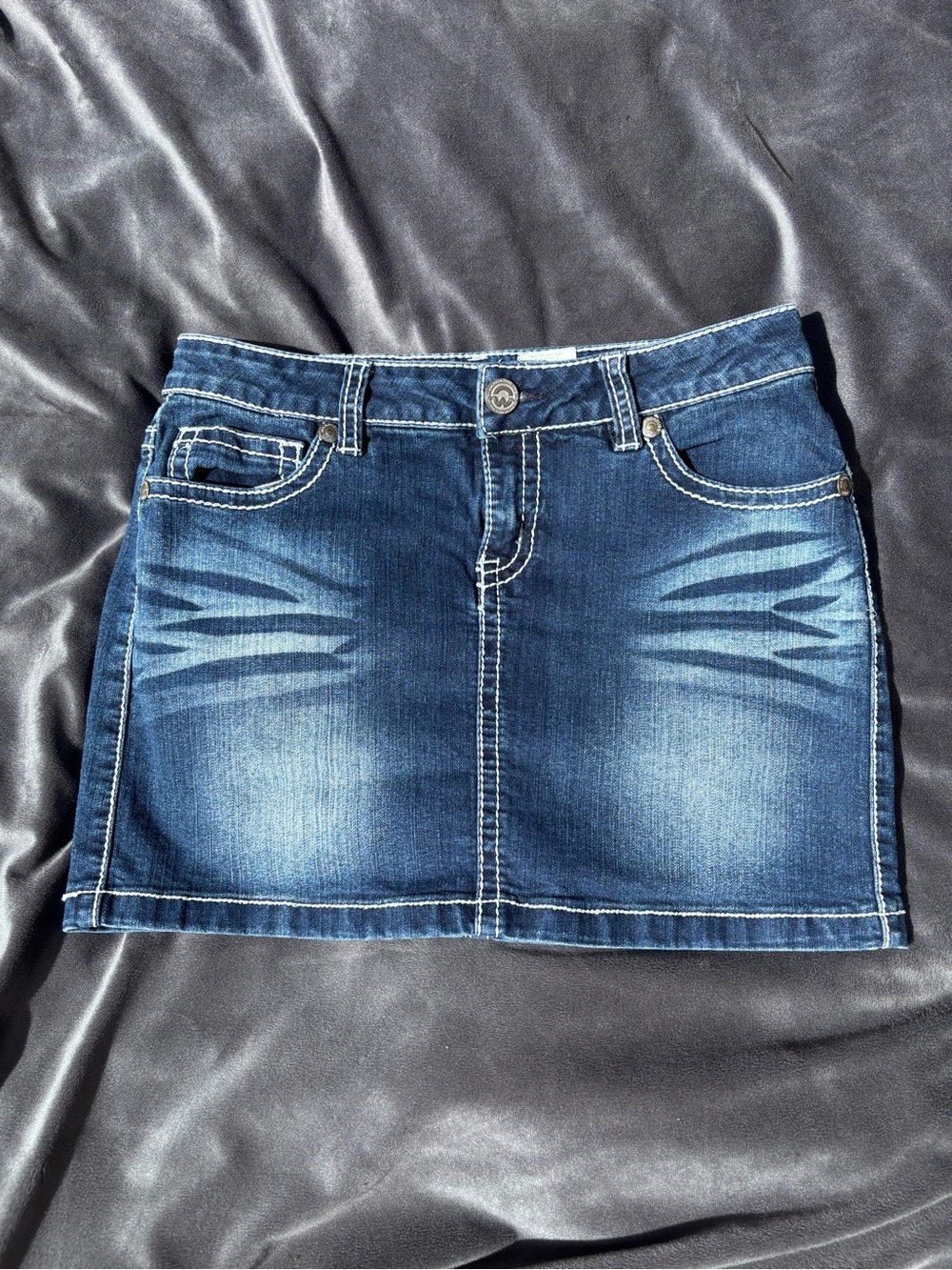 Dark Blue Denim Mini Skirt - wearhouse one